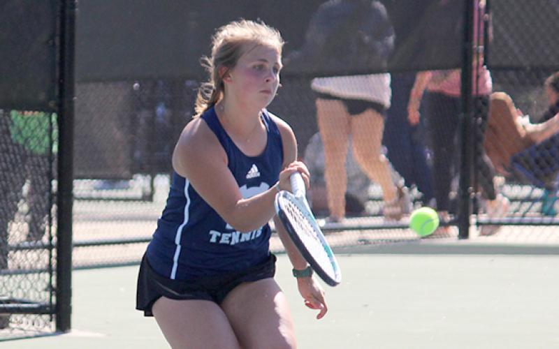 Maggie Anglin had a 6-1, 6-0 win in the No. 1 singles match against Thomasville. (Photo/Mark Turner)