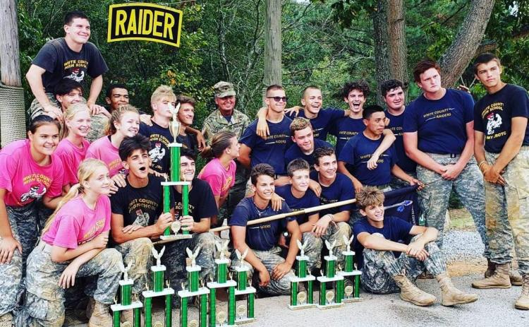 The White County High School JROTC Raider squad had another stellar effort at an event last weekeend at Grayson High School in Gwinnett County. Both the mixed team and male team brought home trophies. The male team finished third in CCR, PTT, and rope bridge, while the mixed team was first in the tire flip, PPT and CCR, and third in the team run and rope bridge. (Photo/WCHS)