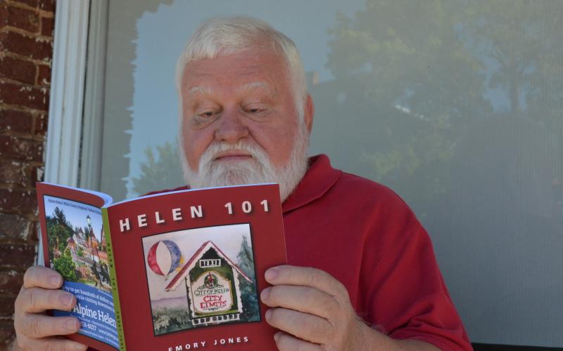 White County author, historian and humorist Emory Jones’ newest book takes readers to school about the city of Helen. (Photo/Stephanie Hill)