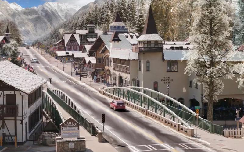 This screen image of downtown Helen can be seen in the trailer. 