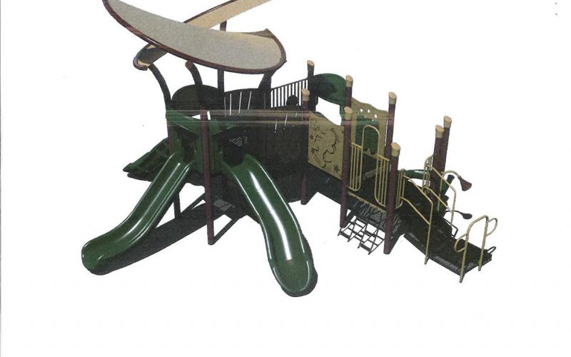 This rendering shows what the new playground set could look like. (Image courtesy city of Helen)