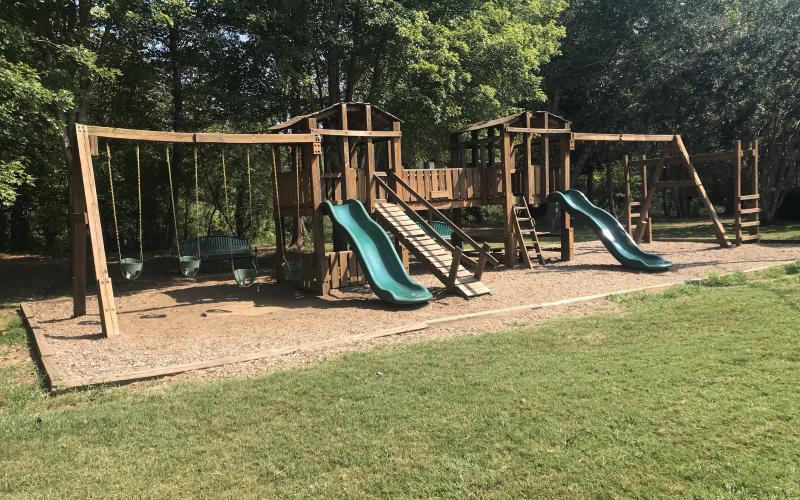 The old playground equipment at Riverside Park will soon be taken out and replaced with newer equipment. (Photo/Stephanie Hill)