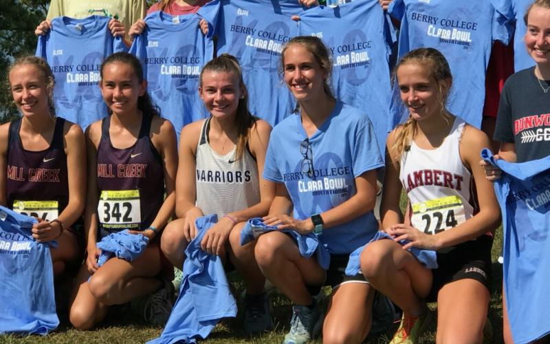 WCHS senior Ellie Gearing, middle, posted a Top 20 time at the Clara Bowl Invitational last weekend at Berry College in Rome. (Photo/WCHS Athletics)