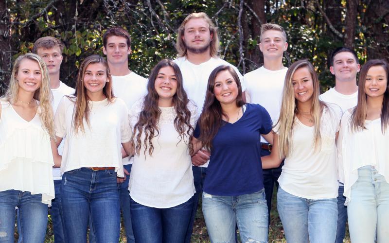 The homecoming court will be presented during halftime. The 2019 homecoming court is: Jacob Anderson, Clay Bolton, Nix Burkett, Jesse Thomas, Sean Wurtz, Naomi Crumley, Ellie Gearing, Sydney Palmer, Bella Ramey and Ansley Talafous. Miss Warrior is Rachel Brock. (Submitted photo)
