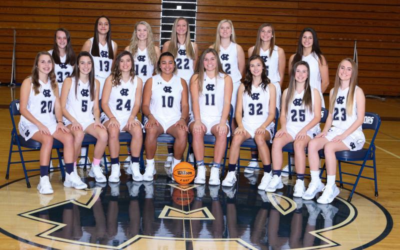 Members of the White County Lady Warriors basketball team are, front from left, Chandler Weaver, Camyrn McAfee, Makenna Moose, Dasha Cannon, Maddie Futch, Kinsey Dockery, Chesnee Freeman, and Madison Adams; back row, Rachel Harris, Naomi Roberts, Naomi Crumley, Rachel Lovell, Bentley Cronic, Ellie Gearing, and Caitlyn Gailey. Not shown is Clair Beckman. (Photo/Staci Sulhoff)