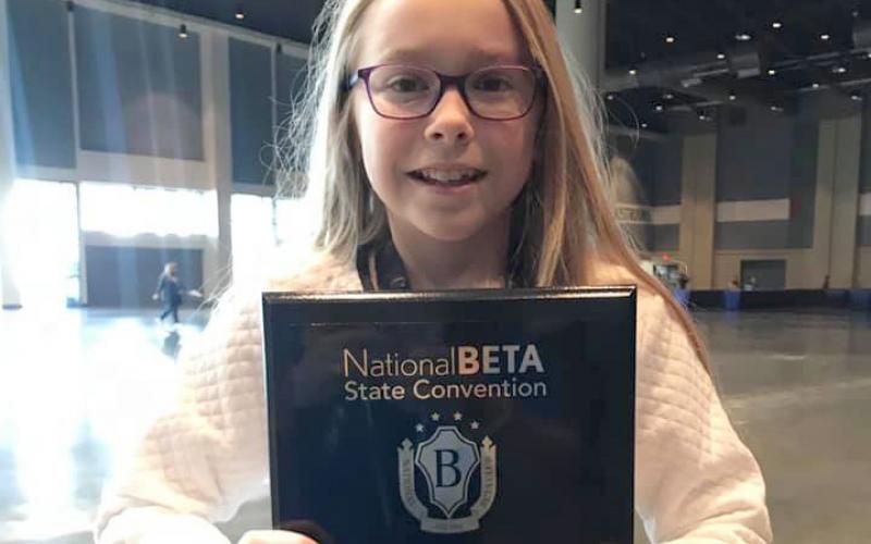 Olivia Solmon ran for state president, and the group took home third place in campaign skit.
