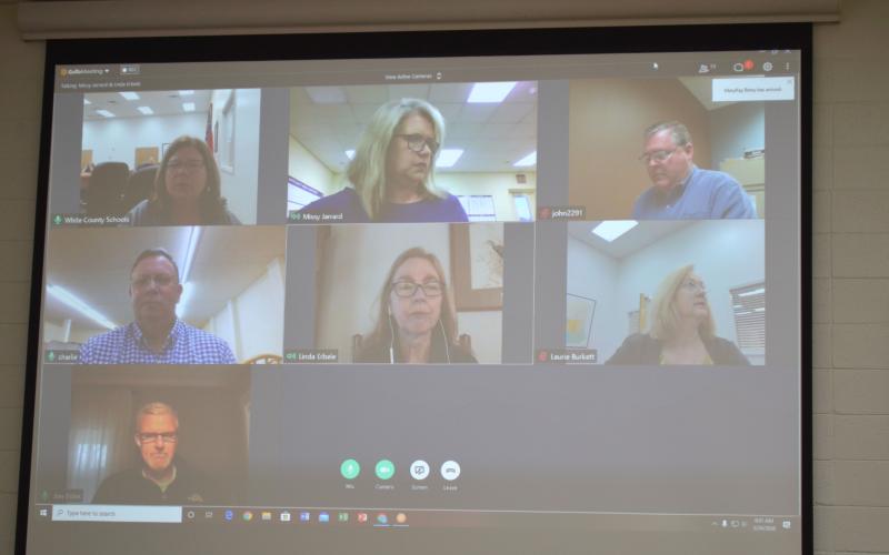 The White County Board of Education held their meeting on Tuesday, March 24, via videoconference in keeping with social distancing. (Photo/Stephanie Hill)
