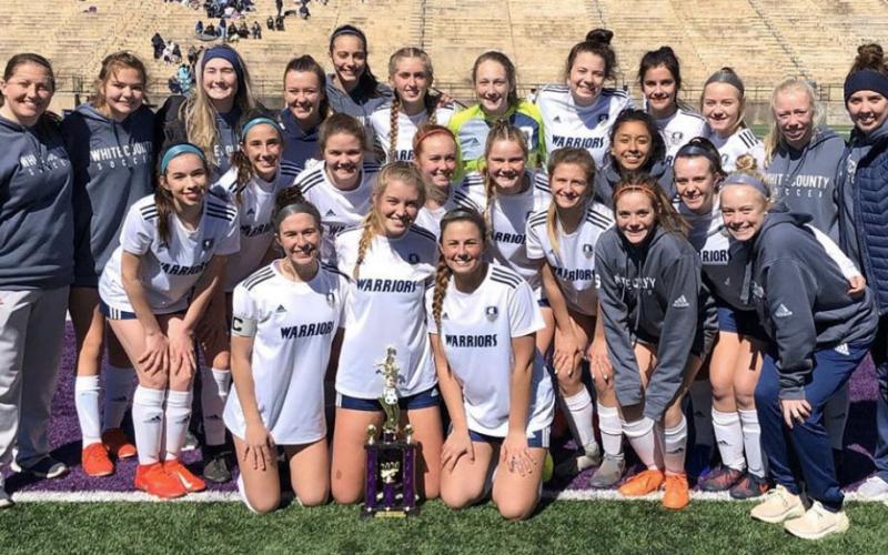 The Lady Warriors picked up their second consecutive Crown Mountain Cup championship last weekend in Dahlonega, posting a 2-0 win over Lumpkin County in the title game. (Photo/WCHS Soccer)