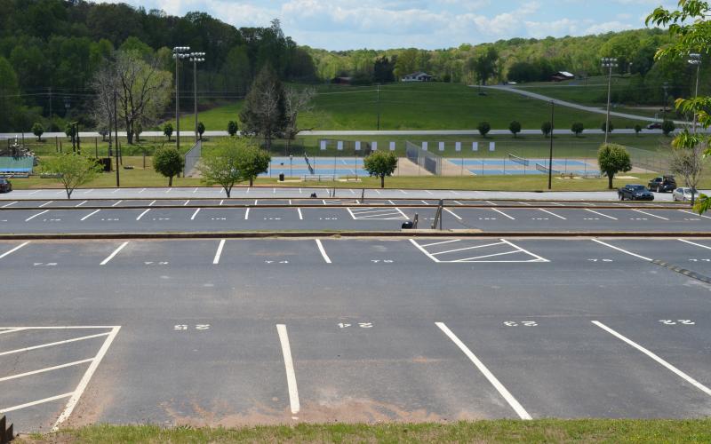 A drive-in style graduation will be held for the White County High School Class of 2020 graduation in their tiered parking lot. (Photo/Mark Turner)