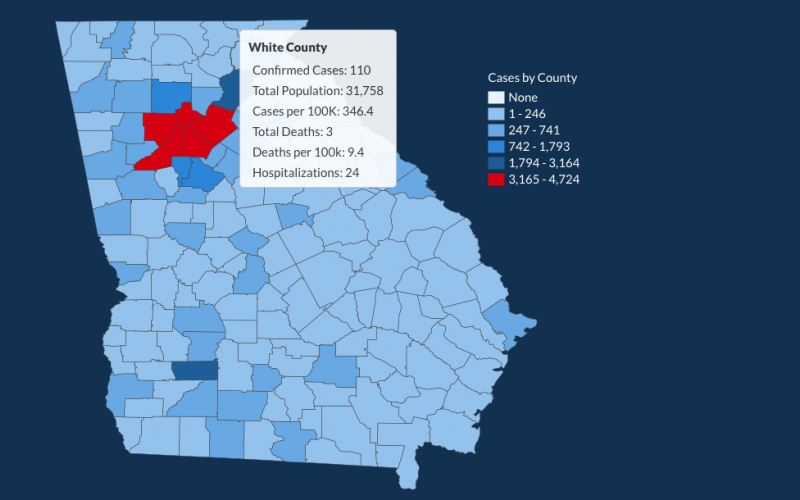 There have been 110 total confirmed COVID-19 cases in White County since the start of the pandemic, according to the 1 p.m. update on Monday, June 4, on the Georgia Department of Public Health's website.