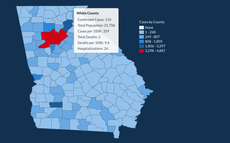 There have been 114 total confirmed COVID-19 cases in White County since the start of the pandemic, according to the 1 p.m. update on Monday, June 8, on the Georgia Department of Public Health's website.