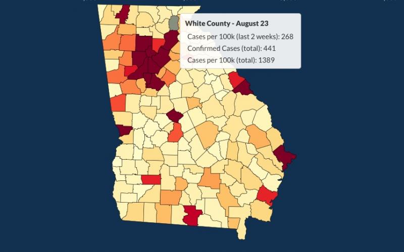 There have been 441 total confirmed COVID-19 cases in White County since the start of the pandemic, according to the update  on Sunday, Aug. 23, on the Georgia Department of Public Health's website.