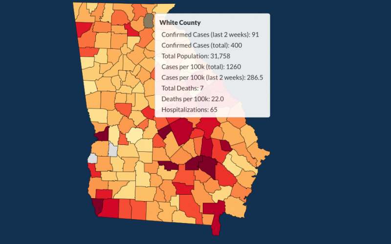 There have been 400 total confirmed COVID-19 cases in White County since the start of the pandemic, according to the update  on Monday, Aug. 17, on the Georgia Department of Public Health's website.
