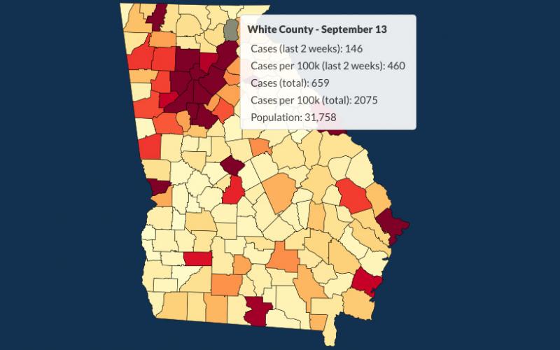 There have been 659 total confirmed COVID-19 cases in White County since the start of the pandemic, according to the update  on Sunday, Sept. 13, on the Georgia Department of Public Health's website. 