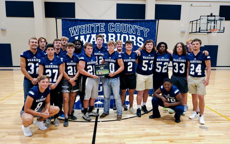 The White County Warriors posted a historic win last Friday night, knocking Class AAA No. 8 Hart County 50-47 in Hartwell. The win was the football program's first road win over a ranked opponent since 1983, and only the 11th win over a ranked team in school history. (Photo/Mark Turner)