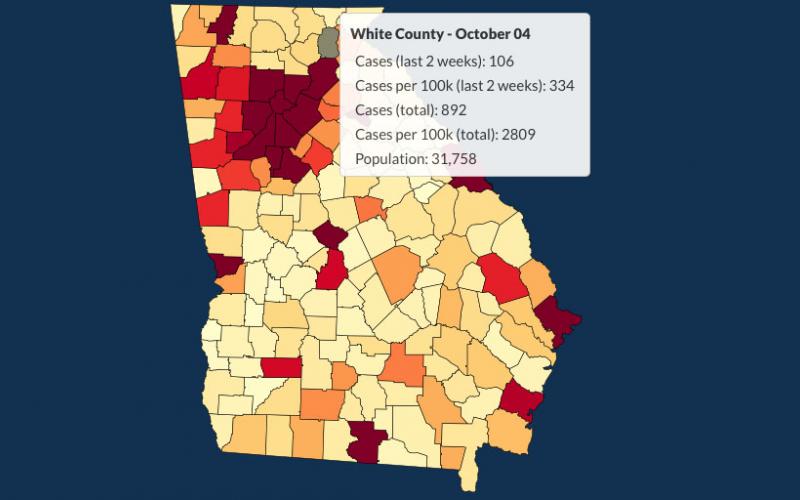 There have been 892 total confirmed COVID-19 cases in White County since the start of the pandemic, according to the update  on Sunday, Oct. 4, on the Georgia Department of Public Health's website. 