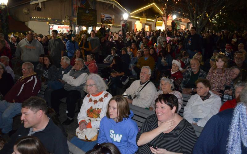 During the 2019 Lighting of the Village, a large crowd was packed into the marketplatz to see the lighting. (File photo)