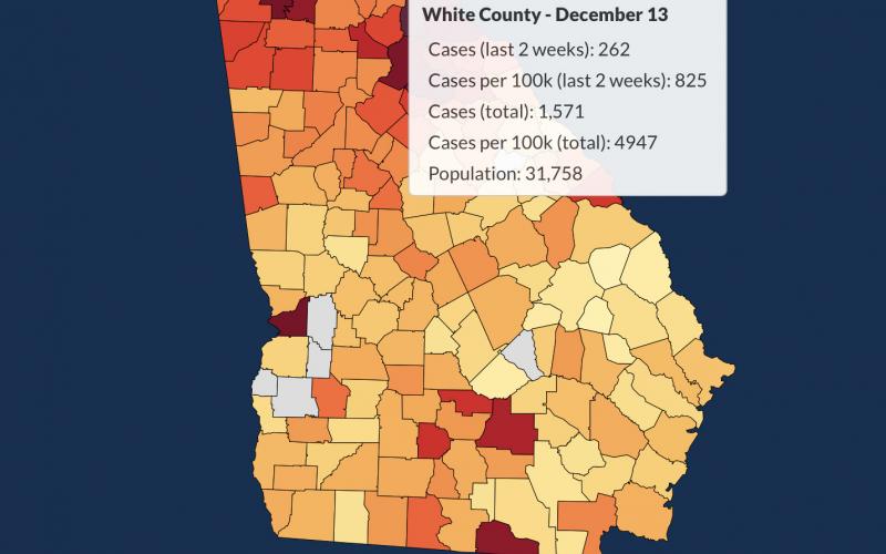 There have been 1,571 total confirmed COVID-19 cases in White County since the start of the pandemic, according to the update on Sunday, Dec. 13, on the Georgia Department of Public Health's website. 
