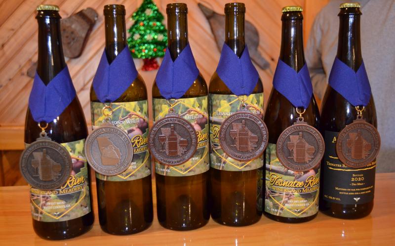 Tesnatee River Winery & Meadery won six awards - a gold, silver and four bronze medals - in a recent competition. (Photo/Stephanie Hill)