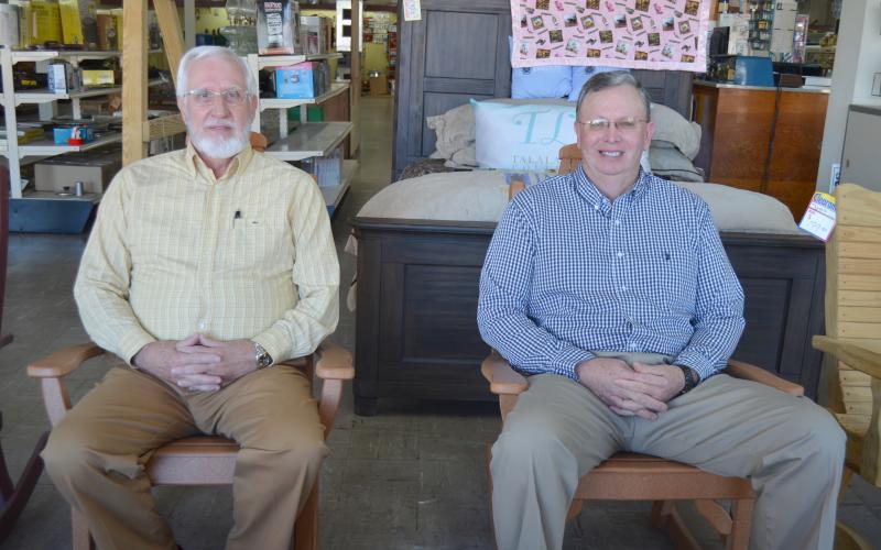 Nix Hardware owners Bradley Greene, left, and Charlie Thomas, have announced their plans to retire this year. (Photos/Stephanie Hill)