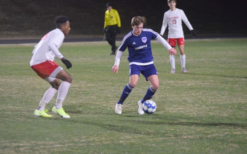Senior Andrew Pierce had a pair of goals in the Warriors' wins over Elbert County and Kings Academy. The Warriors opened region play last night at Gilmer County.