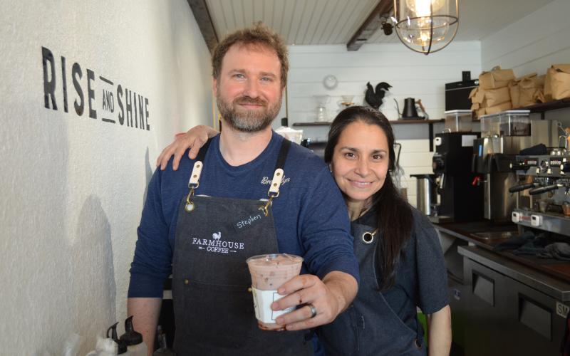 Stephen and Marilyn Martin, owners of Farmhouse Coffee, have been busy since opening a month ago. (Photo/Stephanie Hill)