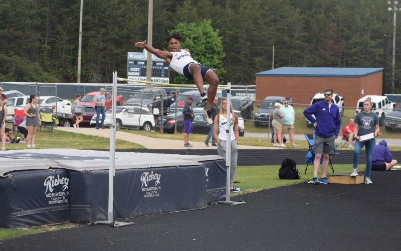 Darius Cannon won a pair of region titles, taking the top spots in the high jump and the long jump. (Photos/Mark Turner)
