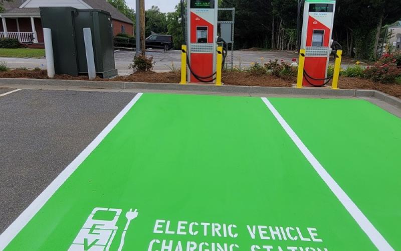 Georgia Power has installed two electric vehicle charging stations at Freedom Park in Cleveland. (Submitted photo)