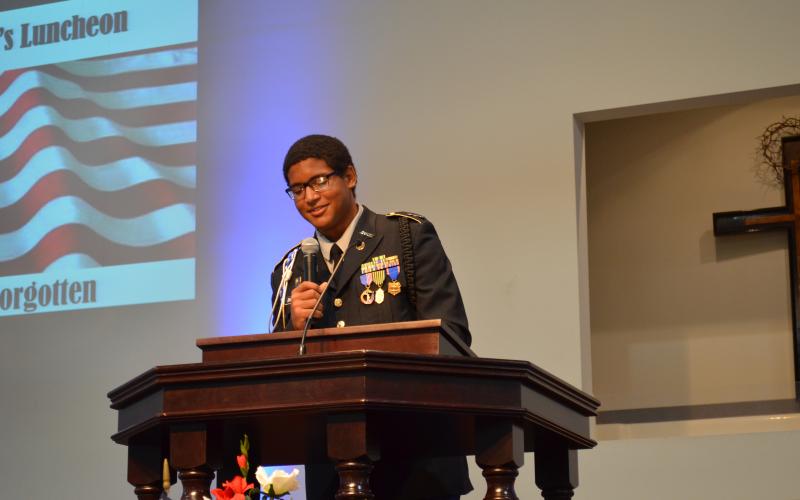 Michael Bolden spoke about his grandfather, who was a veterans and played a role in their lives. 