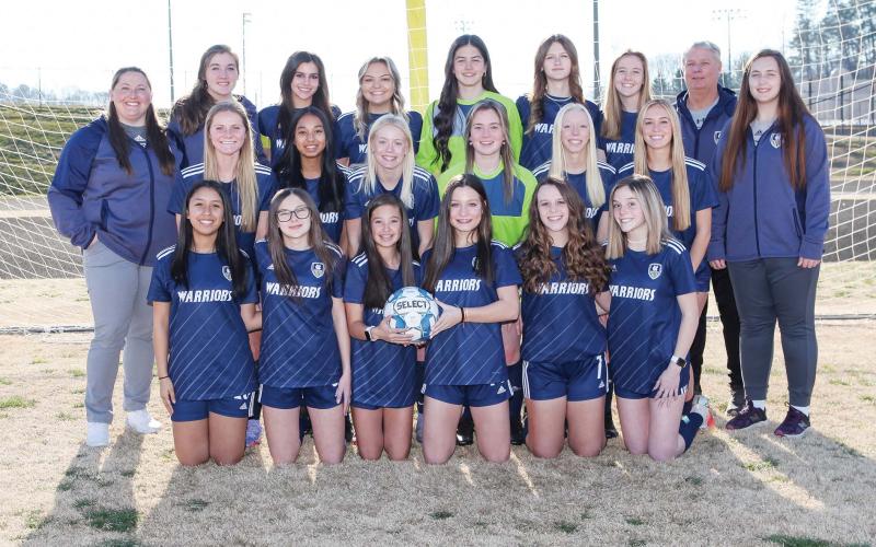 Members of the WCHS varsity girl's soccer team are, front from left, Katia Tinajero, Emma Morrow, Isabella Moschiano, Lilly Gann, Rachel Harris, and Liz Williams; middle row, Anna Tatum, Grace Bythewood, Nealeigh Broadwell, Gabby Whiddon, Reese Vandegriff, and Hazen Ramey; back row,  Head Coach Megan Runkle, , manager Kaia Kinson, Lily Gearing, Chloe Shea, Adelynn Knight, Brianna Blihovde, Callie Armour, Coach Mike Vandegriff, and Coach Brianna Bullock. (Photo/Staci Sulhoff)
