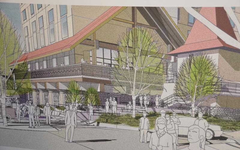 This is a preliminary sketch of the new hotel planned for the northern end of Helen. (Photo/Linda Erbele)