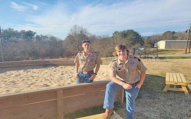 Jacob and Trenton Ravan both helped improve White County Middle School’s gaga pit space through their Eagle Scout service projects. (Photo/submitted)