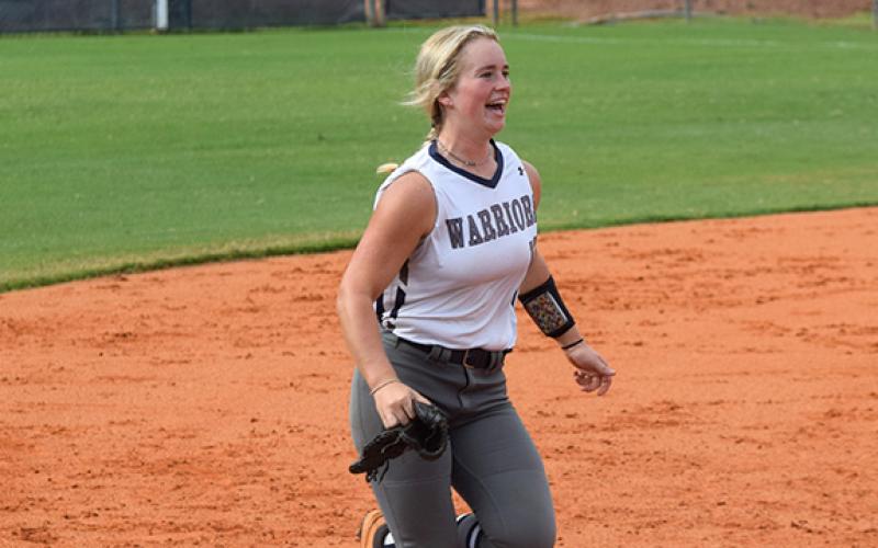 Gabby Whiddon and the Lady Warriors are hoping to have lots of moments to celebrate during the 2023 softball season..  (Photo/Mark Turner)