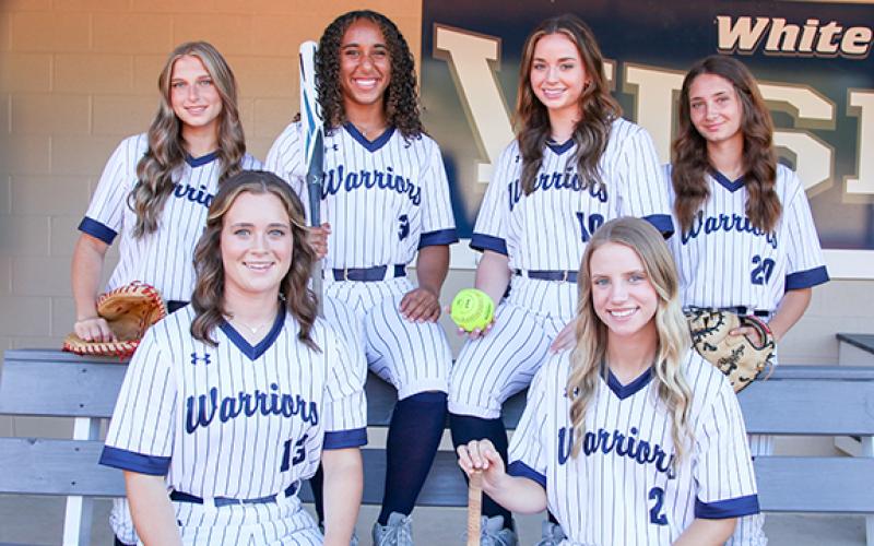 Senior members of the WCHS softball team are, front from left, Gabby Whiddon and Rachel Carter; top row, Valerie Bailey, Yvonne Minutello, Kate Sartain and Sarah Grace Partin. (Photo/Staci Sulhoff)