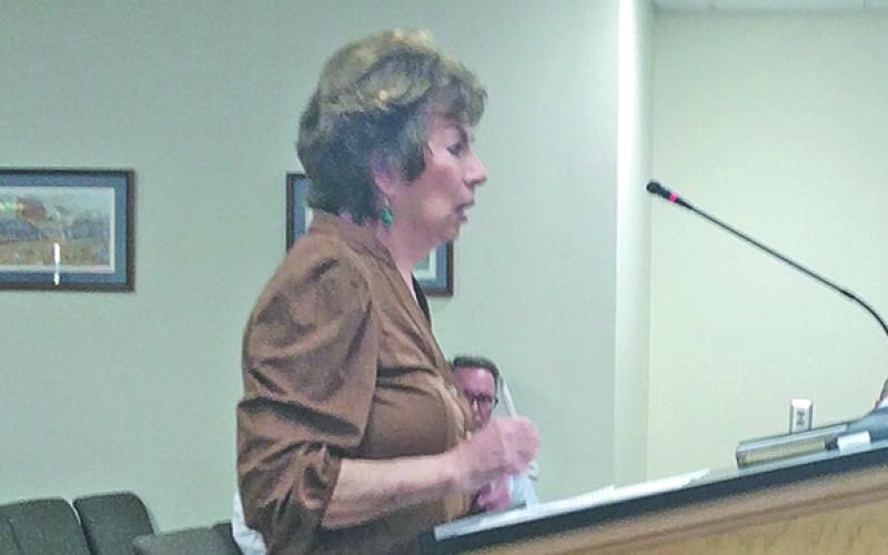 Lillian Hall shares her concerns with the Board of the Commissioners regarding short-term rentals. (Photo/Noah Johnson)