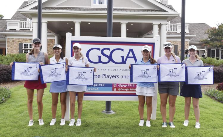 Team Georgia members are, from left, Ainsley Cowart, Sara Im, Ava Merrill, Kimberly Shen, Mikayla Dubnik and White County High School's Catie Craig. (Photo/Georgia State Golf Association)