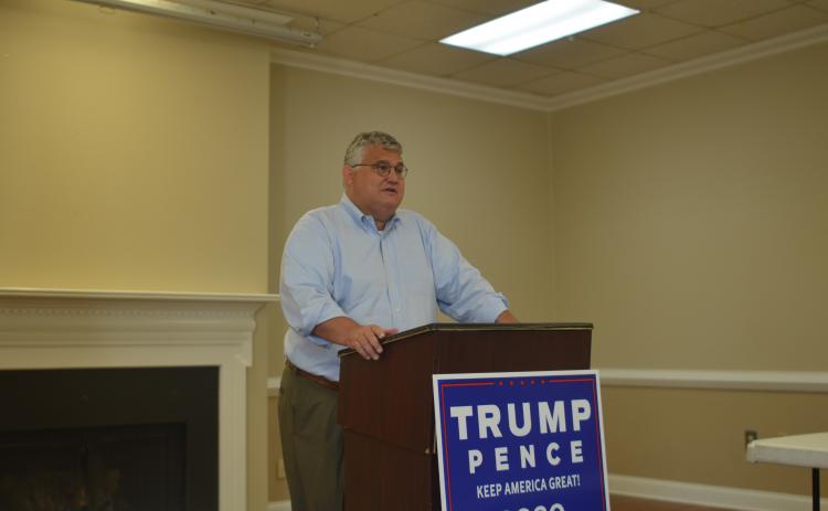 Georgia GOP Chairman David Shafer outlined initiatives ahead of the 2020 elections during his visit with the White County Republican Party. (Photo/Wayne Hardy)