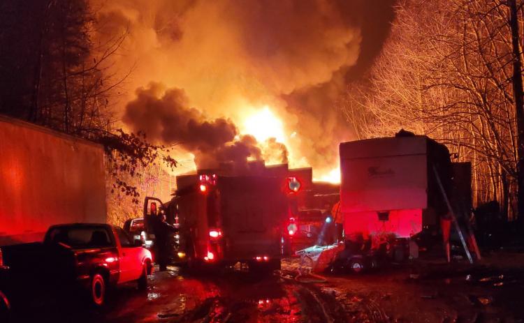 Authorities responded to a structure fire on Roller Rink Road in the early morning hours on Friday, Jan. 3. (Photo courtesy of White County Fire Services)