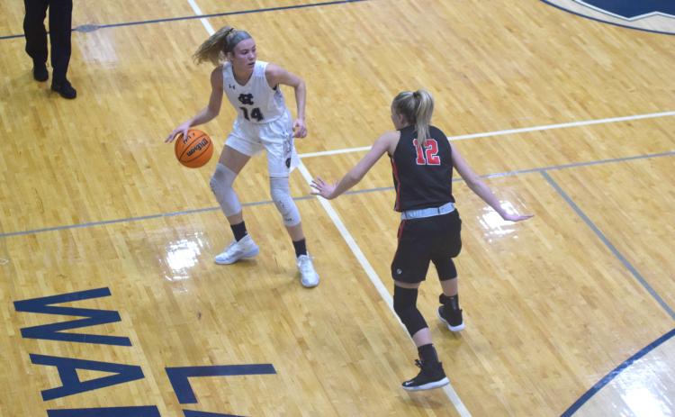 Naomi Crumley paced the Lady Warrior attack Tuesday night with 16 points in the region win over Flowery Branch. (Photo/Mark Turner)
