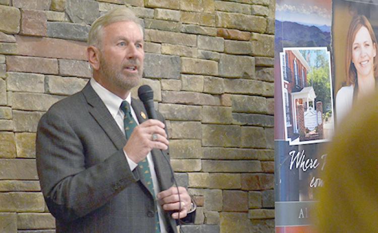 State Rep. Terry Rogers is shown speaking at a White County legislative breakfast in January 2020. (Photo/Wayne Hardy)