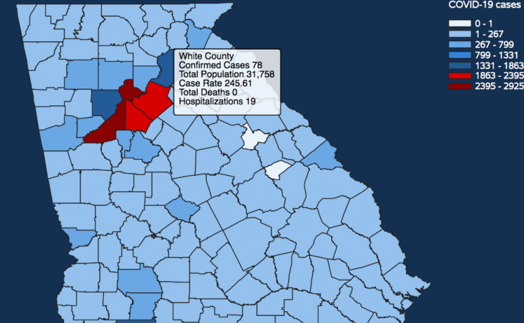 There have been 78 total confirmed COVID-19 cases in White County since the start of the pandemic, according to the 6:30 p.m. update on Saturday, May 2. (Image from Department of Public Health website)