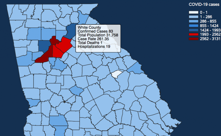 There have been 83 total confirmed COVID-19 cases in White County since the start of the pandemic, according to the 6:30 p.m. update on Tuesday, May 5. (Image from Department of Public Health website)
