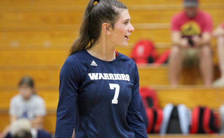Shelby Spain and the Lady Warrior volleyball squad has a preseason scrimmage set for Wednesday, Aug. 6, against Lanier. (Photos/Mark Turner and Staci Sulhoff)