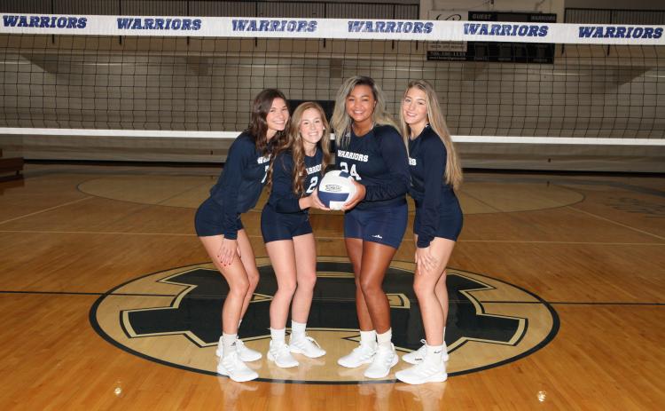 Senior members of the WCHS volleyball team are, from left, Shelby Spain, Macy Boggs, Dasha Cannon, and Jenna Ash. (Photo/Staci Sulhoff)
