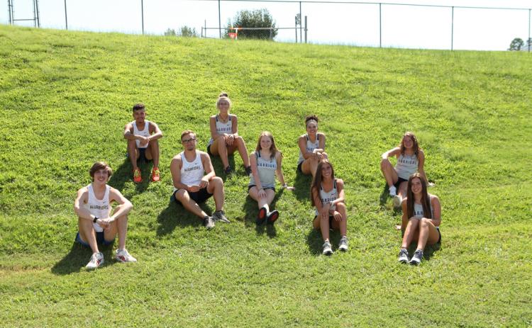 Senior members of the WCHS cross country teams are, from left, Eamonn O'Bryant, Maverick Aguilar, Dakota Seabolt, LaRue Campbell, Haylie Bailey, Kyra LaVelle, Leah Alexander, Josie Stover, and Sydnee Nix. (Photo/Staci Sulhoff)
