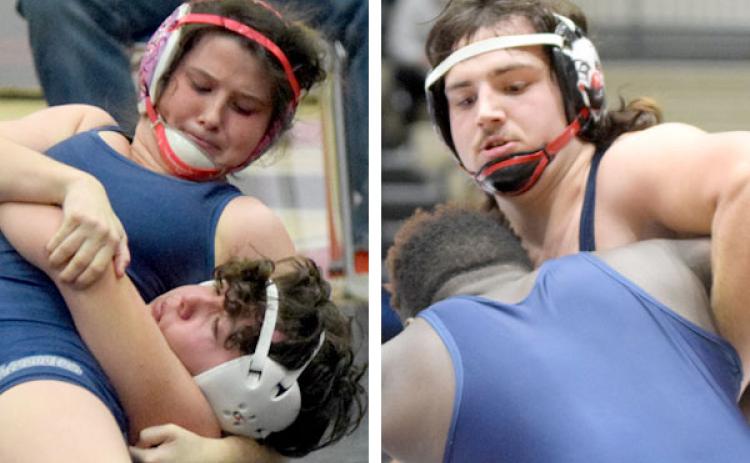 Last week in Macon, Devin Sullens and Sidney Sullens climbed to the highest level in high school wrestling by winning a state championship. Devin Sullens, a senior, capped off his prep career by winning the 220-pound title in the Class AAA tournament, while his younger sister, Sidney, a junior, captured the 142-pound title in the Girl's All-Classification tournament. The Sullens' siblings became only the second brother and sister to win a state title in the same year. (Photos/Mark Turner and WCHS Athletics)