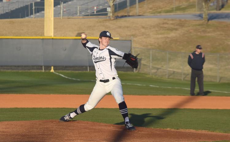 Nate Bray pitched a complete game shutout against Lumpkin County, scattering seven hits and three walks, while striking out five. (Photo/Mark Turner)