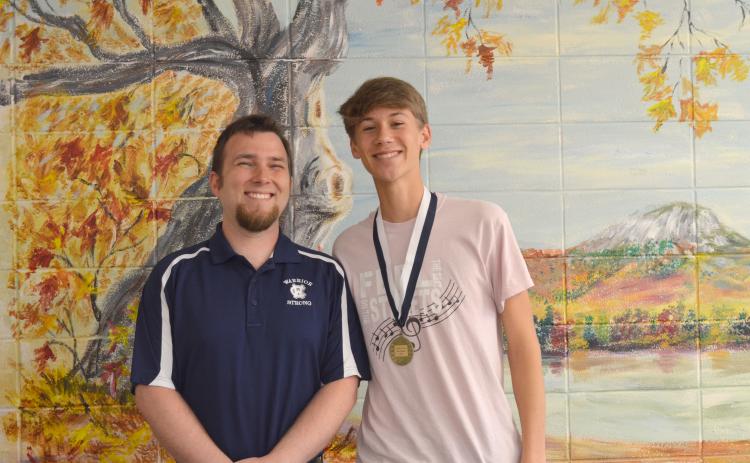 Charles Causey has been named White County High School’s STAR student for the Class of 2021. Causey chose Kalin Kennedy as STAR teacher, the consecutive year the educator has received the honor. (Photo/Stephanie Hill)