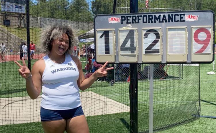 White County senior Dasha Cannon had a career day during the Class AAA discus event last week in Albany, winning the state championship in record-breaking fashion. (Photo/WCHS Athletics)