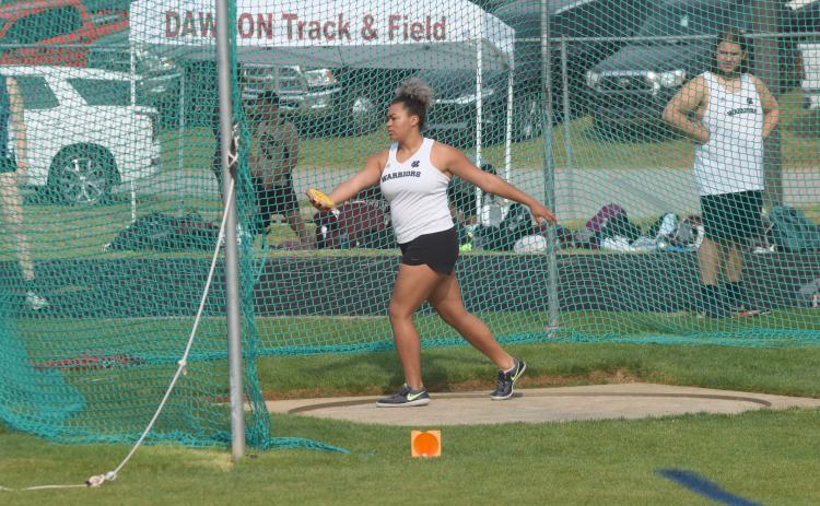 Dasha Cannon posted White County's top finish during the Class AAA State B Sectional last Saturday in Atlanta. Cannon finished second in the discus and was fifth in the shot put. (Photo/Mark Turner)